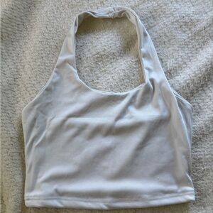 White Halter Crop Top